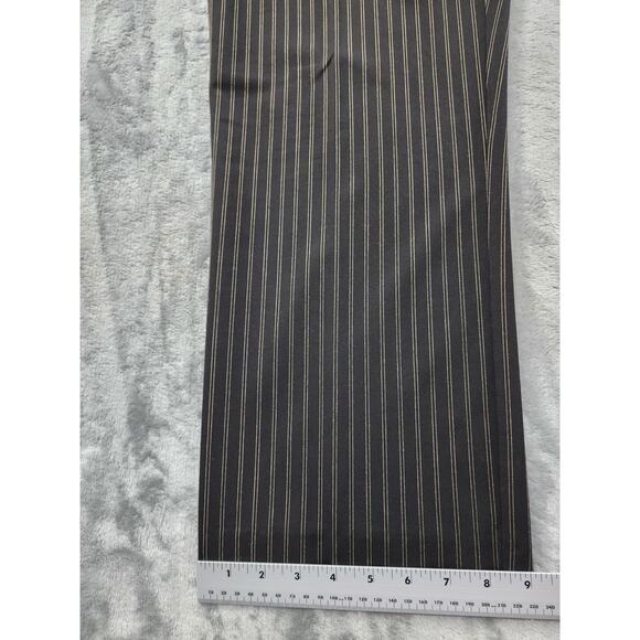 Vintage Liz Claiborne Kylie Pin Striped Pleated Trouser Pants Size 14P Black Tan - Picture 14 of 15